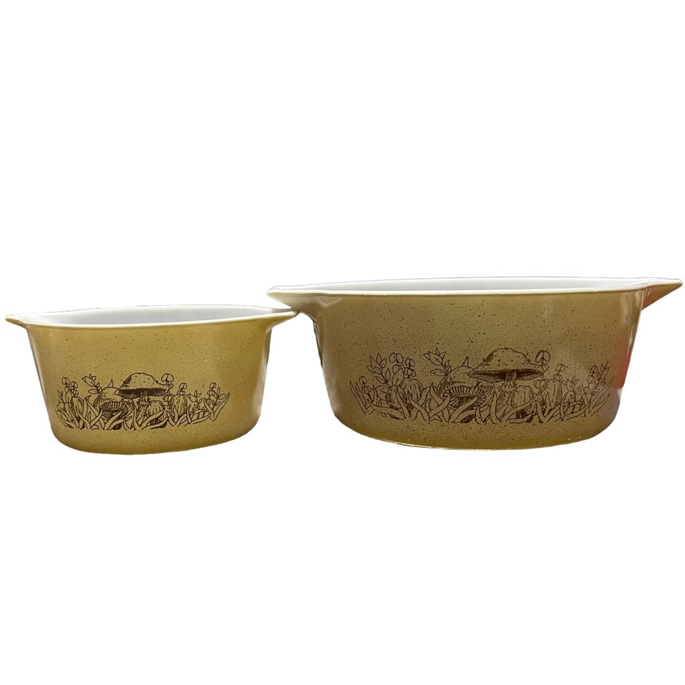 Vintage Mushroom Cottagecore Pyrex Forest Fancies Kitchen Bakeware Casserole Pan